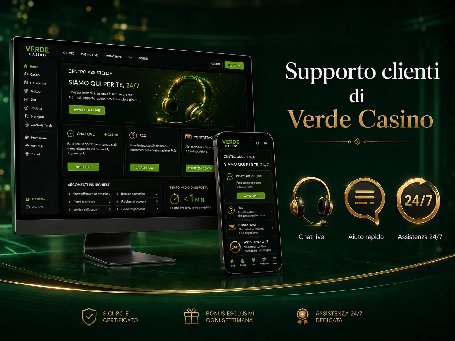 Assistenza clienti di Verde Casino
