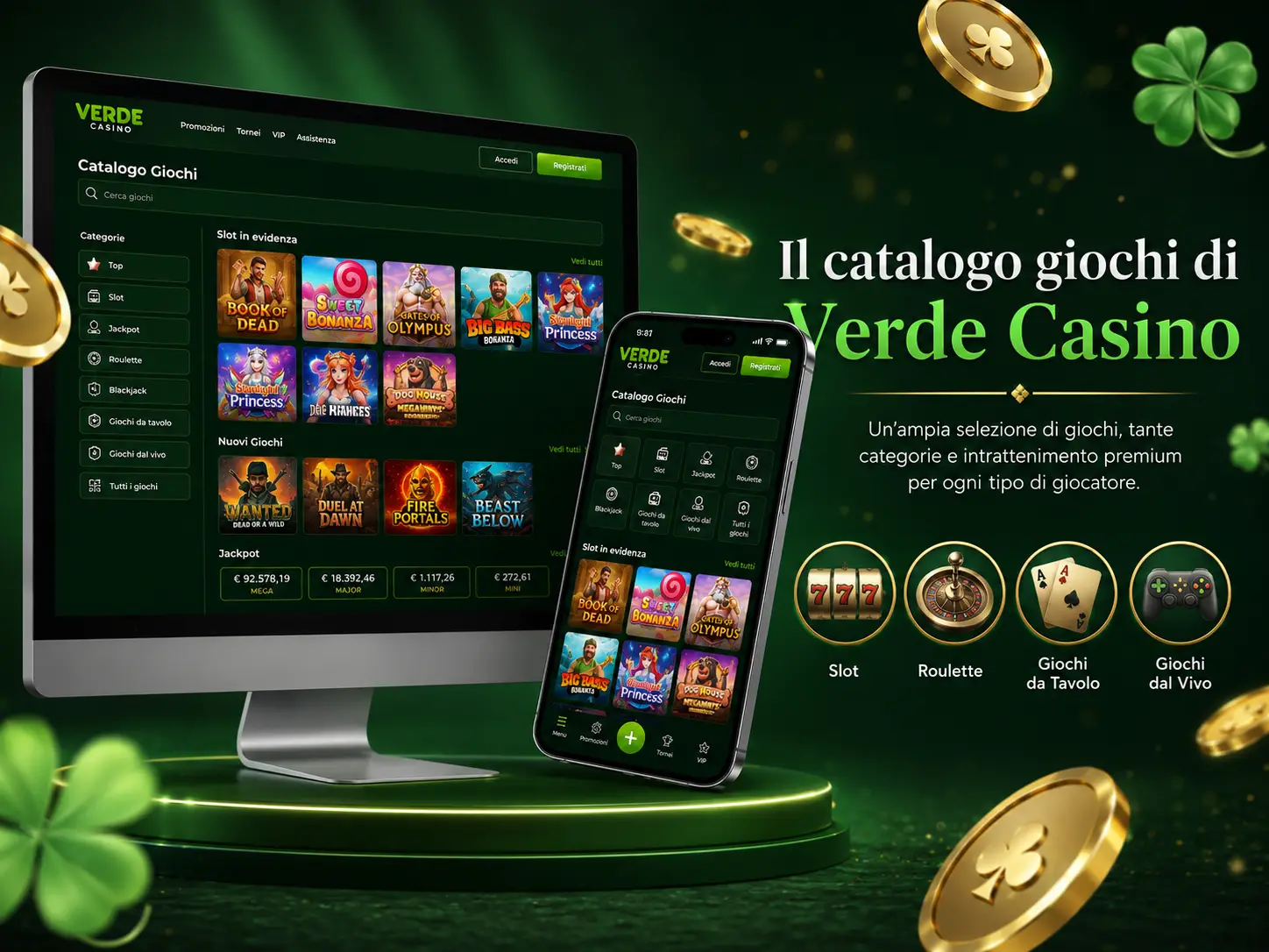 Catalogo Giochi su Verde Casino