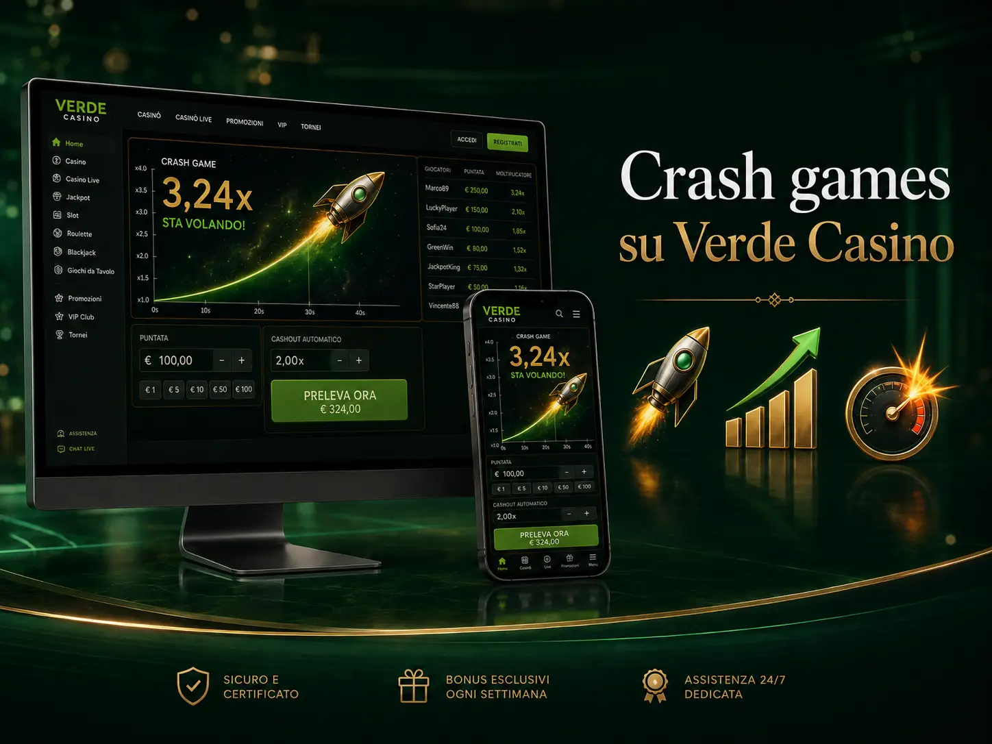 Instant Games e crash game di Verde Casino